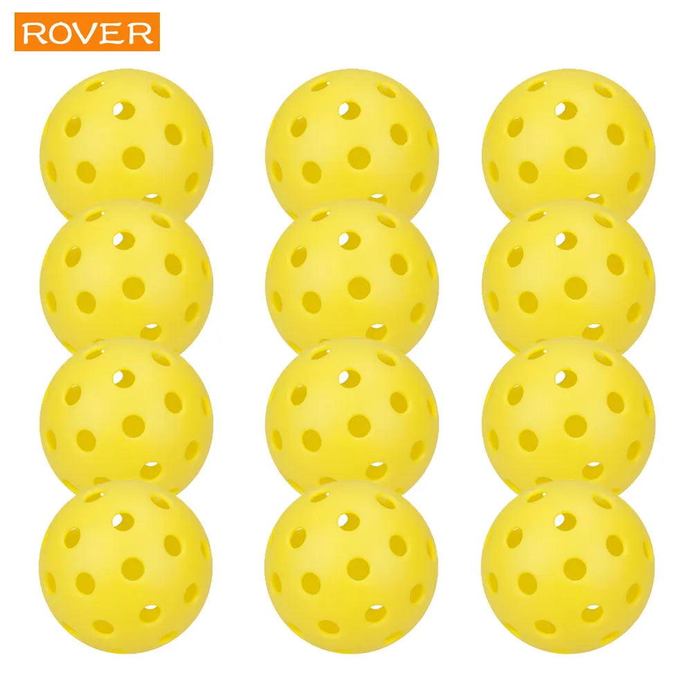 12 Pcs 74MM Durable 26g Outdoor Pickleballs with 40 Holes - Ideal for Competition