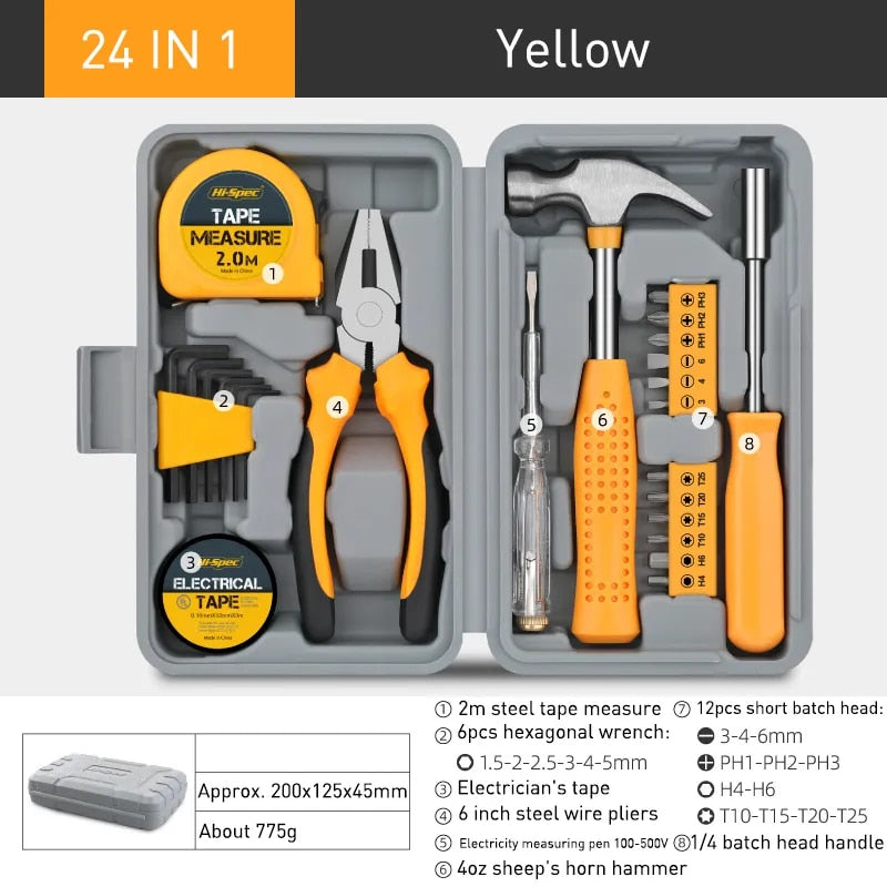 24 In 1 Multifunctional Home Repair Hand Tool Set