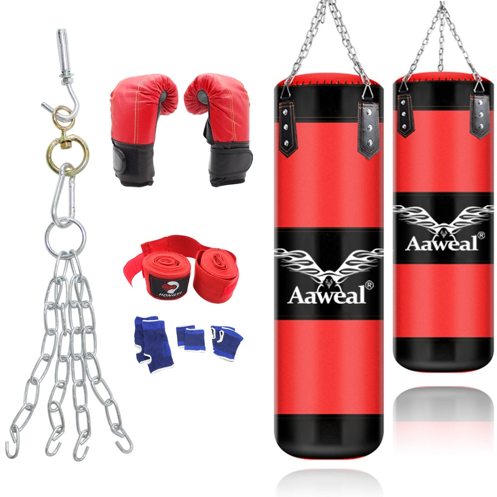 Heavy Punching Bag with Training Gloves Set - Perfect for Kicking, MMA, and Workouts