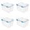 54 Qt. Gasket Box Plastic, Blue Aquarium, Set of 4