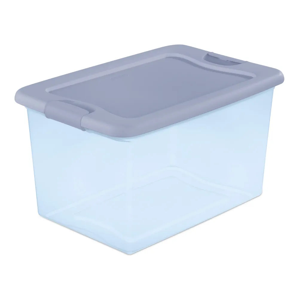 64 Qt. Latching Box Plastic Set of 6 Storage Bin Storage Basket