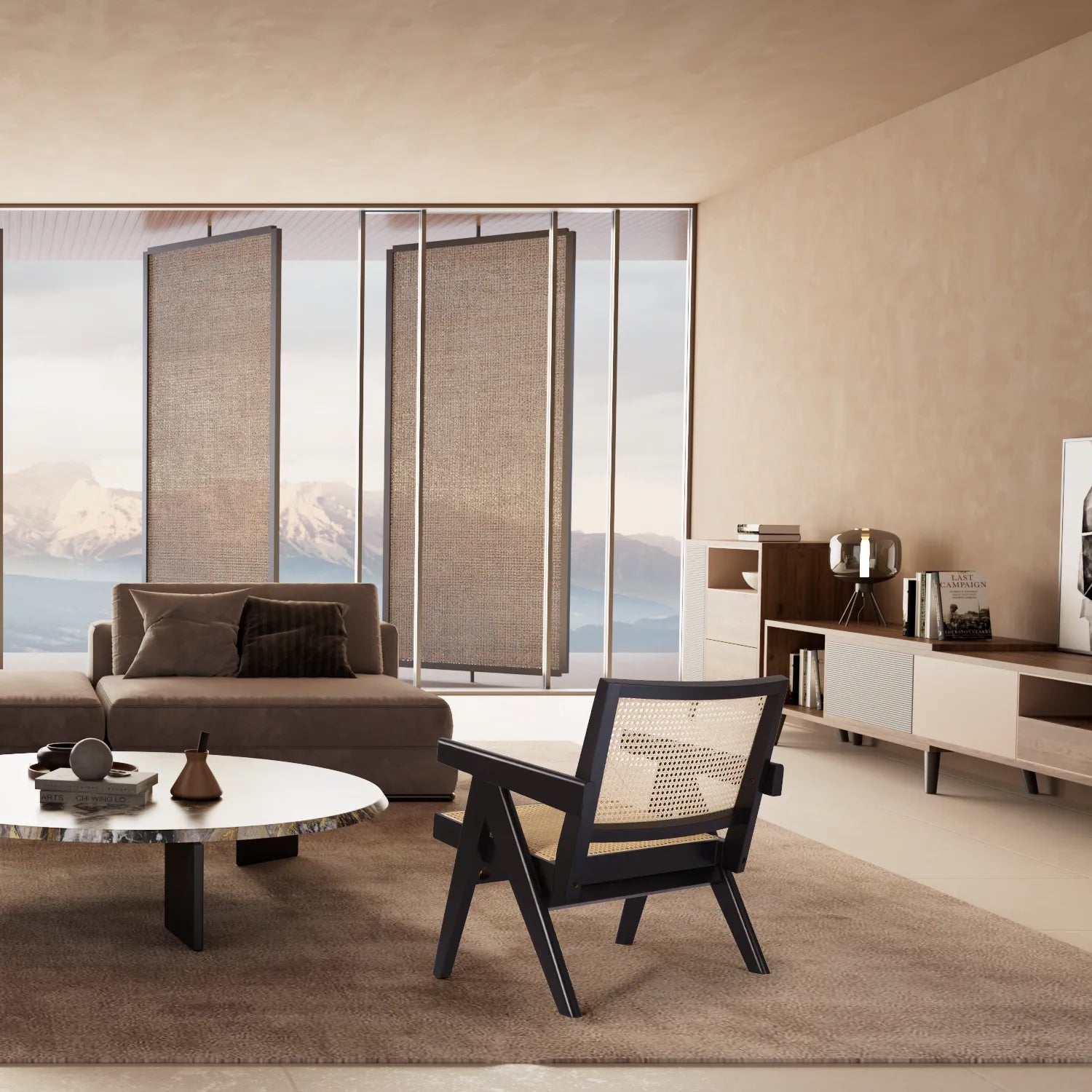 Modern Armchair Reading Side Chair with Wooden Frame for Bedroom, Balcony and Patio