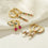 Lightning Star Cross Color Zircon Earrings - Korean Fashion Piercing