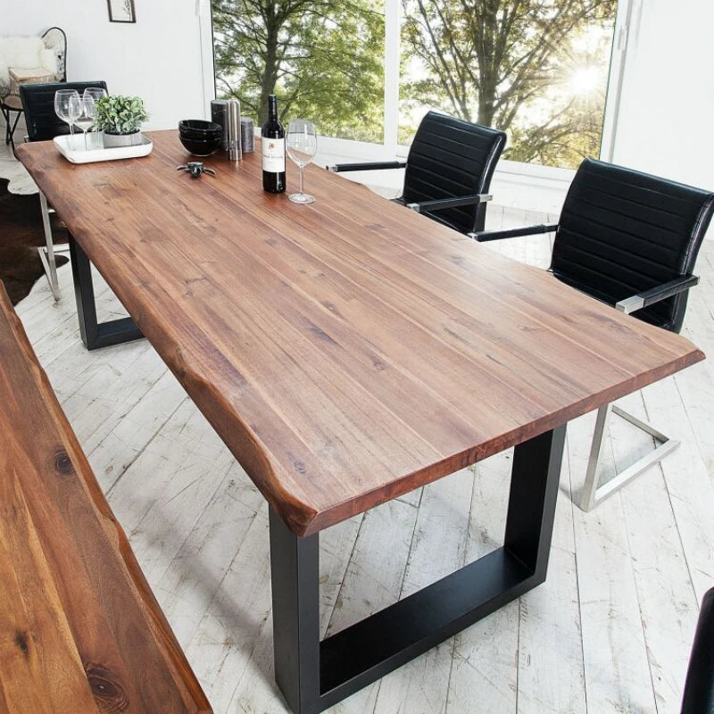 Industrial Design Live Edge Rectangular Dining Table