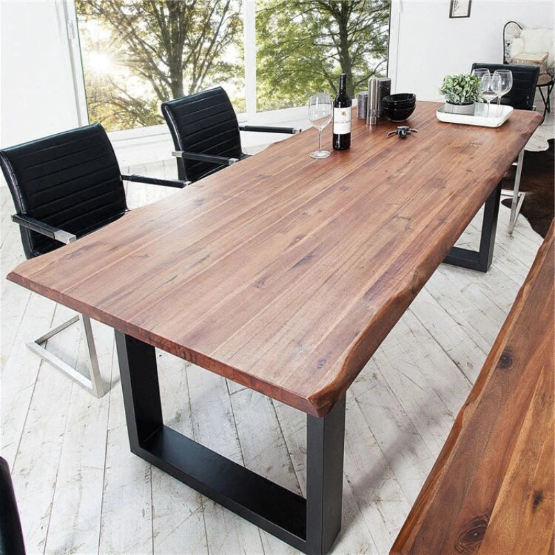 Industrial Design Live Edge Rectangular Dining Table