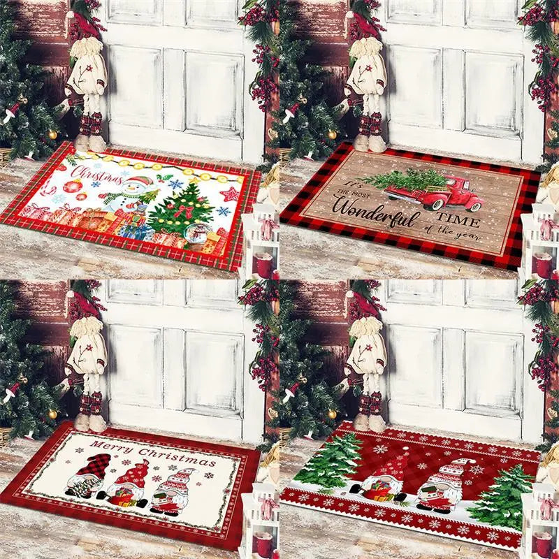 Christmas Decoration Floor Mat Entrance Door Bedroom Bath Toilet Anti Slip Mat Carpet