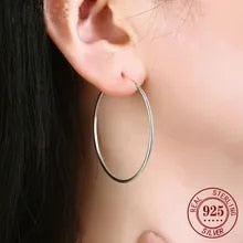 Platinum Hoop Earrings for Women