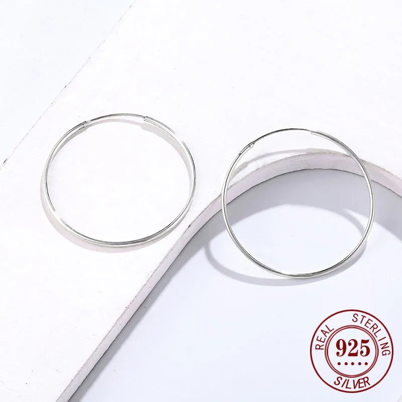 Platinum Hoop Earrings for Women