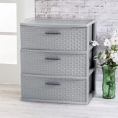 Sterilite 3 Drawer Wide Weave Tower Plastic