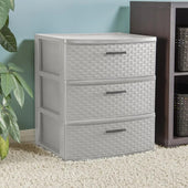 Sterilite 3 Drawer Wide Weave Tower Plastic