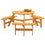 Circular Outdoor Wooden Picnic Table with Built-in Benches for Patio Backyard Garden