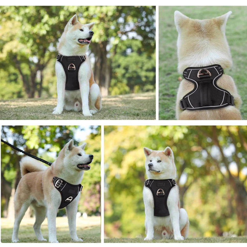Adjustable Soft Padded Pet Vest with No Choke Design and Dual Leash Clips